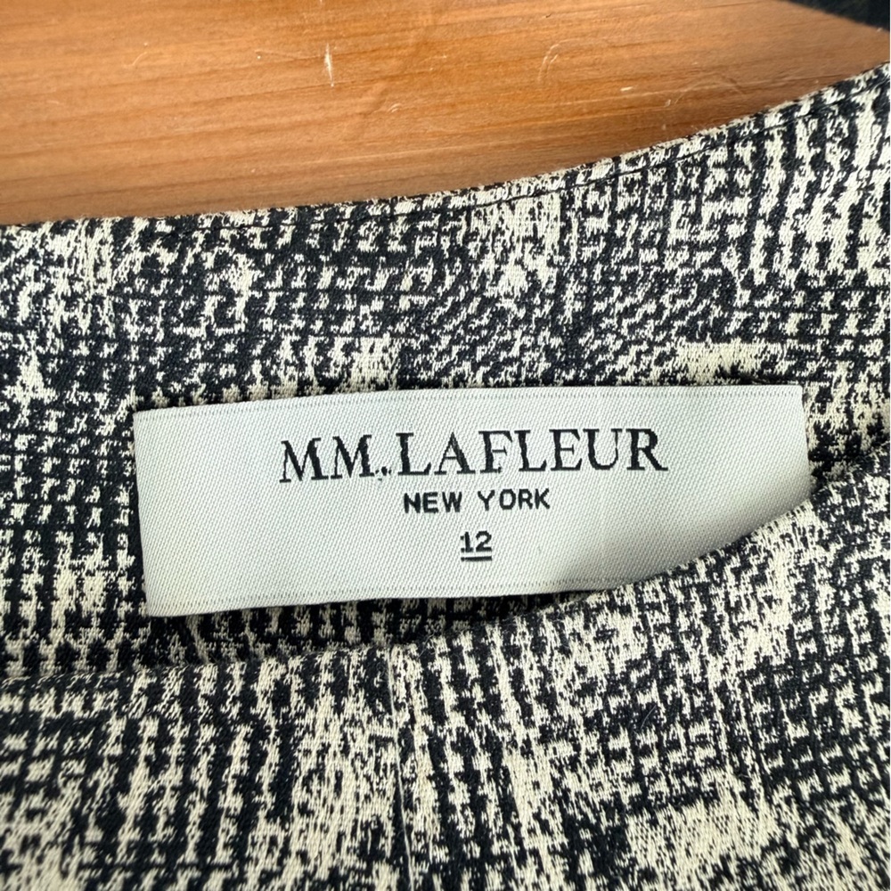 M.M. LaFleur Etsuko Sheath Knee Length 3/4 Sleeve Black White Dress Size 12 - Picture 7 of 10